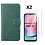 Ntech Hoesje Geschikt Voor Samsung Galaxy A24 hoesje bookcase portemonnee Met 2x screenprotector / Beschermglas - Groen