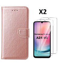 Ntech Samsung A24 hoesje bookcase Rose Goud