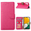 Ntech Hoesje Geschikt Voor Samsung Galaxy A24 hoesje bookcase portemonnee Met 2x screenprotector / Beschermglas - Pink