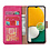 Ntech Hoesje Geschikt Voor Samsung Galaxy A24 hoesje bookcase portemonnee Met 2x screenprotector / Beschermglas - Pink