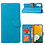 Ntech Hoesje Geschikt Voor Samsung Galaxy A24 hoesje bookcase portemonnee Met 2x screenprotector / Beschermglas - Blauw