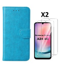 Ntech Samsung A24 hoesje bookcase Blauw