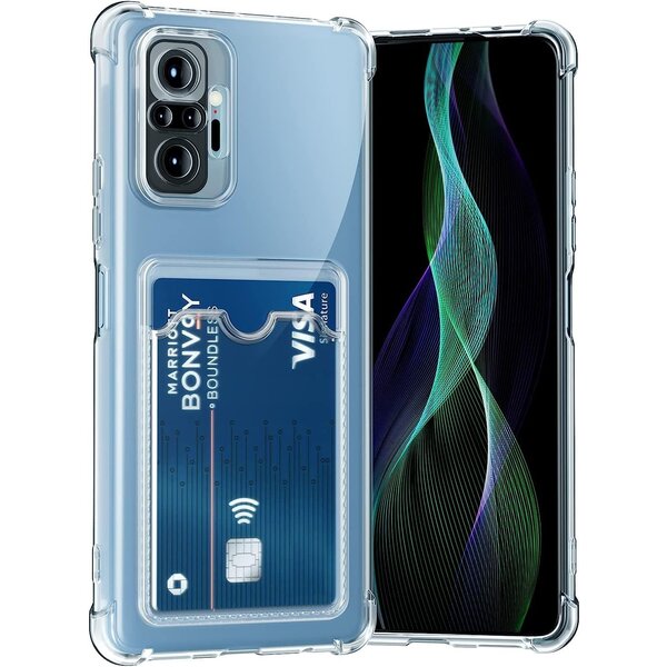 Ntech Hoesje Geschikt Voor Samsung Galaxy A34 hoesje met pasjeshouder transparant Shock proof case met Kaarthouder