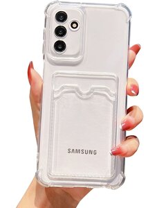 Ntech Samsung A24 hoesje met pasjeshouder transparant