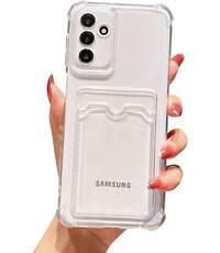 Ntech Samsung A04E hoesje met pasjeshouder transparant