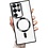Ntech Hoesje Geschikt Voor Samsung Galaxy S23 Ultra hoesje Magnetisch Met Lens beschermer Transparant / Zwart – Magneet hoesje