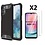 Ntech Hoesje geschikt voor Samsung Galaxy A24 5G Hoesje Zwart Schokbestendig Hybride Heavy Duty Rugged hoesje met 2x Screenprotector
