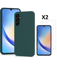 Ntech Samsung A34 Hoesje siliconen Pine Groen zacht siliconen hoesje TPU backcover