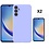 Ntech Hoesje Geschikt Voor Samsung Galaxy A34 Hoesje siliconen Lila zacht siliconen hoesje TPU backcover - Met Screenprotector - 2 stuks
