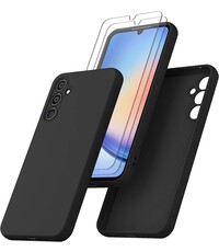 Ntech Samsung A34 Hoesje siliconen Zwart zacht siliconen hoesje TPU backcover