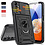 Ntech Hoesje Geschikt Voor Samsung Galaxy A24 hoesje Zwart met Ring Houder en camera bescherming - Galaxy A24 Screenprotector - 2 stuks