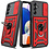 Ntech Hoesje Geschikt Voor Samsung Galaxy A24 hoesje Rood met Ring Houder en camera bescherming - Galaxy A24 Screenprotector - 2 stuks