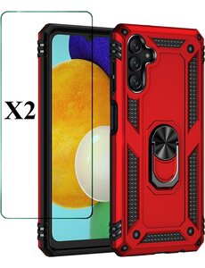Ntech Samsung A34 Hoesje Anti-Shock Hybrid Armor hoesje Rood