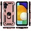 Ntech Hoesje Geschikt Voor Samsung Galaxy A34 Hoesje Anti-Shock Hybrid Armor hoesje Rose Goud - Hoesje Geschikt Voor Samsung Galaxy A34 kickstand Ring houder TPU backcover hoesje - met screenprotector Galaxy A34 - 2 pack
