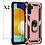 Ntech Hoesje Geschikt Voor Samsung Galaxy A34 Hoesje Anti-Shock Hybrid Armor hoesje Rose Goud - Hoesje Geschikt Voor Samsung Galaxy A34 kickstand Ring houder TPU backcover hoesje - met screenprotector Galaxy A34 - 2 pack