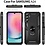 Ntech Hoesje Geschikt voor Samsung Galaxy A24 hoesje Zwart Met Draaibare Ring Houder - Galaxy A24 Screenprotector - 2 stuks