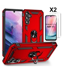 Ntech Hoesje Geschikt voor Samsung Galaxy A24 hoesje Rood