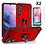 Ntech Hoesje Geschikt voor Samsung Galaxy A24 hoesje Rood Met Draaibare Ring Houder - Galaxy A24 Screenprotector - 2 stuks