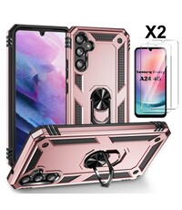 Ntech Hoesje Geschikt voor Samsung Galaxy A24 hoesje Rose Goud