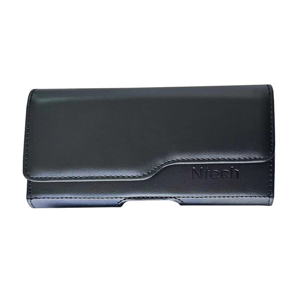 Ntech Ntech Riem Holster Hoesje - Luxe Universeel Telefoonhoesje Met Pasjeshouder Geschikt Voor Samsung Galaxy S23 Plus Zwart