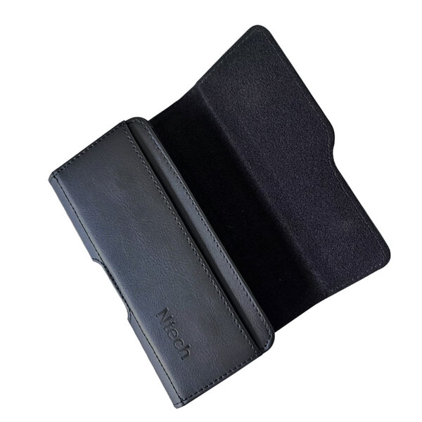 Ntech Riem Holster Hoesje - Ntech luxe Universeel Telefoonhoesje Large met Met Pasjeshouder Zwart