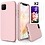 Ntech Hoesje Geschikt Voor Samsung Galaxy A22 5G Hoesje siliconen Licht Roze zacht siliconen hoesje TPU backcover - Met Screenprotector - 2 stuks