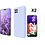 Ntech Hoesje Geschikt Voor Samsung Galaxy A22 5G Hoesje siliconen Lila zacht siliconen hoesje TPU backcover - Met Screenprotector - 2 stuks