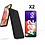 Ntech Hoesje Geschikt Voor Samsung Galaxy A22 5G Hoesje siliconen Zwart zacht siliconen hoesje TPU backcover - Met Screenprotector - 2 stuks