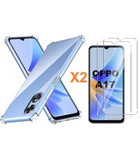 Ntech Oppo A17 Hoesje transparant Anti Shock silicone hoesje