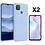 Ntech Hoesje geschikt voor Xiaomi Redmi 10A/9C Hoesje siliconen Licht Blauw zacht siliconen hoesje TPU backcover - met Redmi 10A/9C Screenprotector - 2 stuks