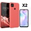 Ntech Hoesje geschikt voor Xiaomi Redmi 10A/9C Hoesje siliconen Rood zacht siliconen hoesje TPU backcover - met Redmi 10A/9C Screenprotector - 2 stuks