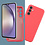 Ntech Hoesje Geschikt Voor Samsung Galaxy A24 Hoesje siliconen Rood zacht siliconen hoesje TPU backcover - Met Screenprotector - 2 stuks
