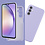 Ntech Hoesje Geschikt Voor Samsung Galaxy A24 Hoesje siliconen Lila zacht siliconen hoesje TPU backcover - Met Screenprotector - 2 stuks