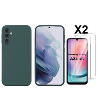 Ntech Samsung A24 Hoesje siliconen Pine Groen zacht siliconen hoesje TPU backcover