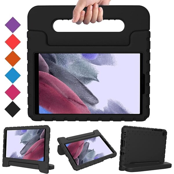 Ntech Hoes Geschikt voor Samsung Galaxy Tab A8 Hoes Kinderen Zwart - Hoes Geschikt voor Samsung Galaxy Tab A8 (2021 / 2022) kinderen Hoes - Backcover hoes met handvat - Ntech