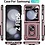 Ntech Hoesje Geschikt Voor Samsung Galaxy Z Flip 5 hoesje met Ring Houder - Anti-Shock Hybrid Armor case - Rose Goud