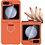 Ntech Hoesje Geschikt Voor Samsung Galaxy Flip 5 hoesje zacht siliconen met Ring Oranje - Galaxy Flip 5 Silicone hoesje Liquid backcover