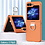 Ntech Hoesje Geschikt Voor Samsung Galaxy Flip 5 hoesje zacht siliconen met Ring Oranje - Galaxy Flip 5 Silicone hoesje Liquid backcover