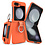 Ntech Hoesje Geschikt Voor Samsung Galaxy Flip 5 hoesje zacht siliconen met Ring Oranje - Galaxy Flip 5 Silicone hoesje Liquid backcover