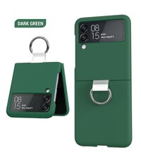Ntech Samsung Flip 5 hoesje zacht siliconen met Ring Pine Groen