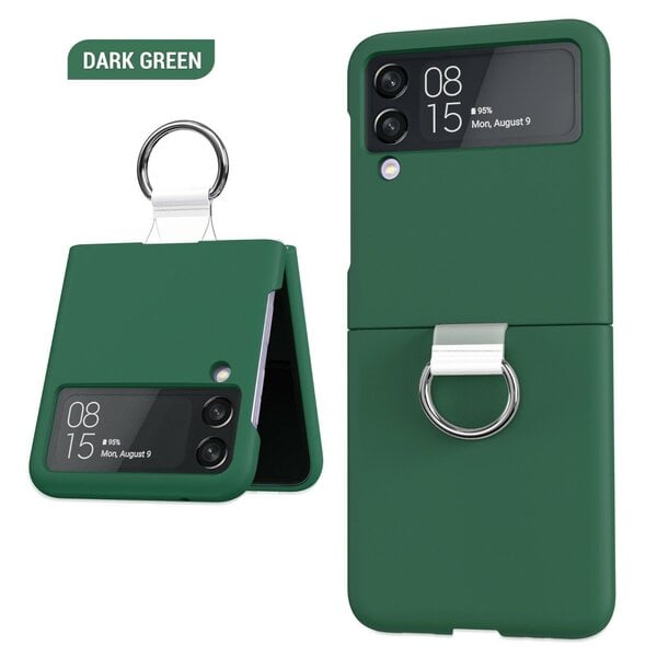 Ntech Hoesje Geschikt Voor Samsung Galaxy Flip 5 hoesje zacht siliconen met Ring Pine Groen - Galaxy Flip 5 Silicone hoesje Liquid backcover