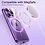 Ntech Hoesje Geschikt voor iPhone 15 met magnetisch ring  - Lens beschermer – backcover – Transparant / Paars