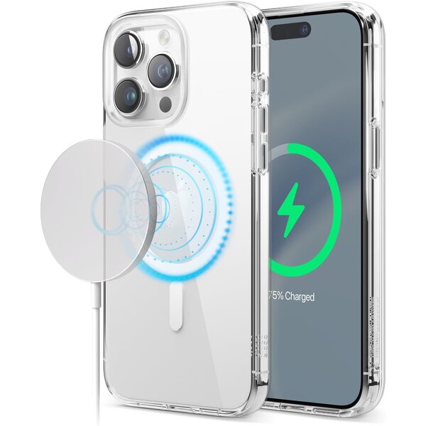 oTronica  Geschikt voor iPhone 15 Pro Hoesje Transparant Magnetisch backcover / Draadloos Opladen & Magneetfunctie case