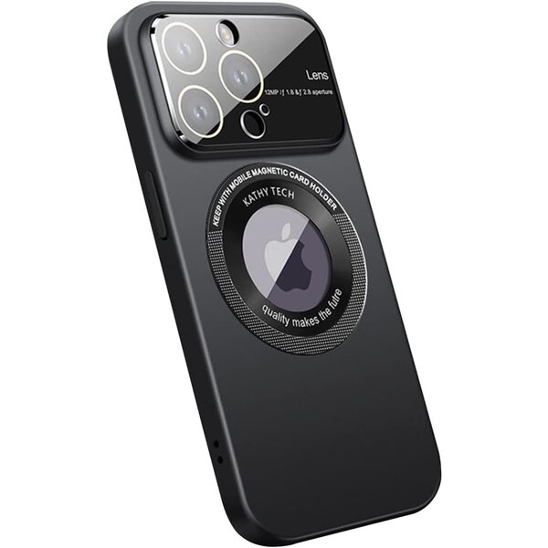 Ntech Hoesje Geschikt voor iPhone 14 Pro Max hoesje Magnetisch Met Lens beschermer Zwart