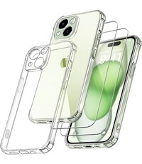 Ntech iPhone 15 Hoesje transparant Anti Shock silicone hoesje