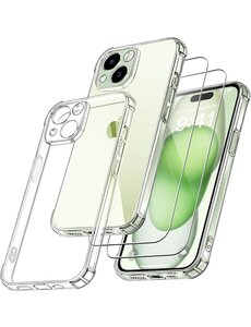 Ntech iPhone 15 Hoesje transparant Anti Shock silicone hoesje