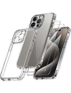 Ntech iPhone 15 Pro Hoesje transparant Anti Shock silicone hoesje