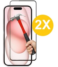 Ntech Full Cover Screenprotector Screenprotector Geschikt voor 15 Zwart 2pack