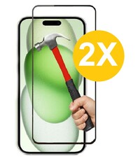 Ntech Full Cover Screenprotector Screenprotector Geschikt voor 15 Plus Zwart 2pack