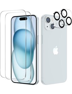 Ntech Geschikt voor iPhone 15 Screen Protector en  Camera lens protector